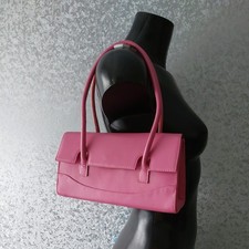 Pink Genuine Leather Tote Handbag Size 24.5x14.5x7 cm