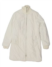 ROXY Womens Padded Coat UK 14 Medium White Polyester BV43