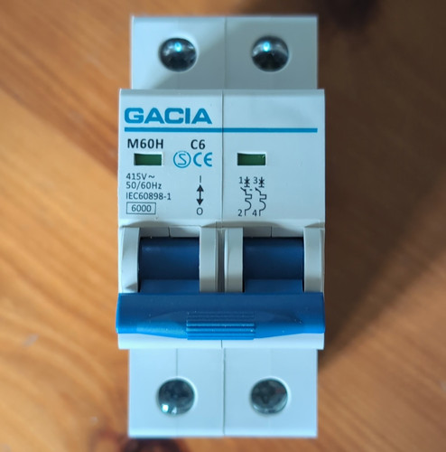 Gacia m60h type 415v - type, 6a