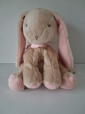 BUNNIES BY THE BAY. Beige & Pink Bunny Rabbit Plush. Used With Tags. Approx 6"