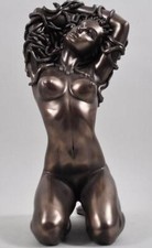 Medusa bronze nude figurine - medusa,