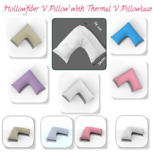 Shaped pillow with - v,