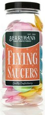 Flying Saucers Retro Sweets Gift Jar by Berrymans Sweet Shop