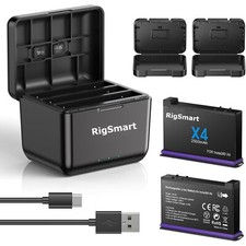 For Insta360 X4 Action Camera 2Pcs JH-X4 Battery 2500mAh + Dual Charger Box 2025