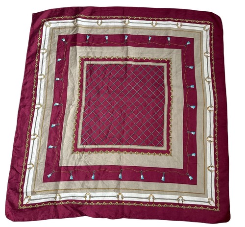 Vintage silk scarf - silk, equestrian