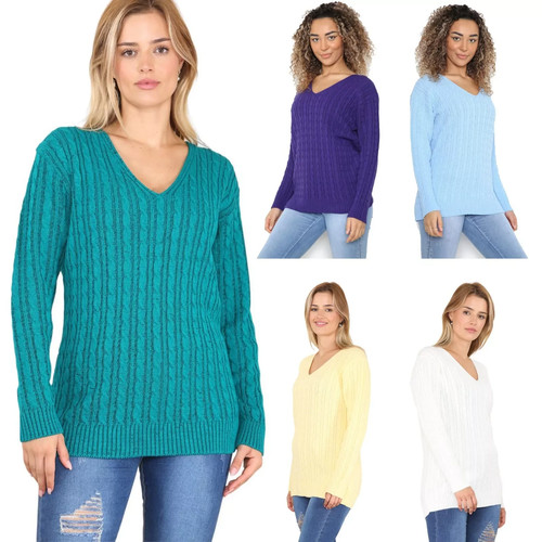 Womens twist cable knitted - womens, v