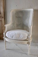 Vintage French White Rattan