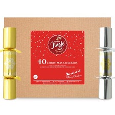 40 Catering Crackers - 40 x 12" Xmas Crackers - Party Crackers - Gold & Silver