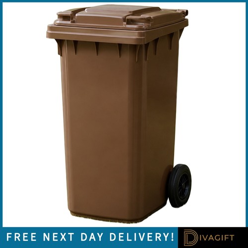 240l brown wheelie bin - wheelie,