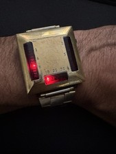 Tokyo Flash Watch Q125 Digital UFO Battery Japan Made Works Ok Gold Retro •Rare•