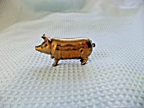 Antique victorian brass pig - brass,