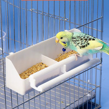 Birds Water Hanging Bowl Parakeet Feeder Box Pet Cage  Plastic Food  Container