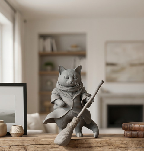 Wizard cat figure - wizard,