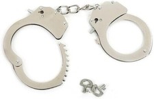 Police metal Silver Handcuff