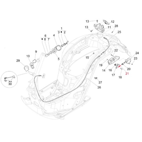 Piaggio pi620415 seat - seat, spring