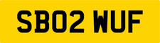 SB02 WUF CAR REG NUMBER PLATE