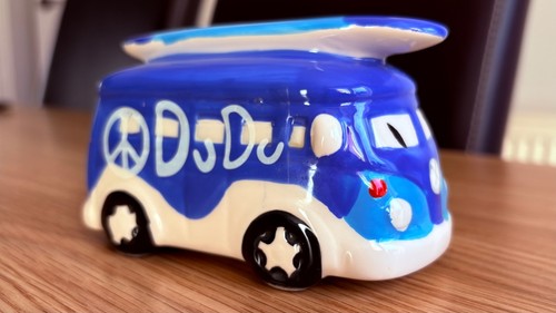 Camper van ceramic - ceramic, money