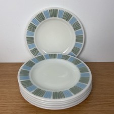Set of 6 Vintage JAJ English Pyrex "Matchmaker" 1970's Retro Dinner Plates