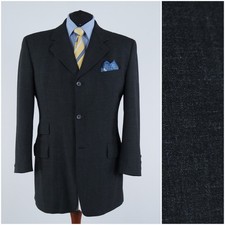 Vintage Blazer 46R UK Size WEBSTERS Mens Dark Grey Wool Sport Coat Jacket