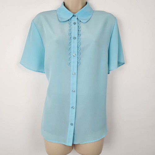 Vtg light blue blouse peter - light,