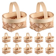 20 Pcs Mini Straw Baskets With