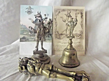 Collection of Antique Trusty Servant Nutcrackers Bell Paperweight & 2 Postcards