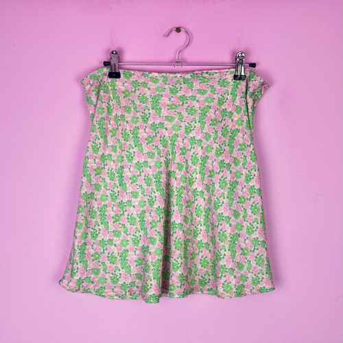 Zara pink green floral satin