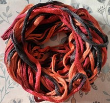 Fishnet Acrylic Yarn Wool 200g skein colour gradient red orange black new other