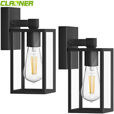 Claoner Wall Light Outdoor Porch Yard Lantern Wall Lamp Fixture E27 Black IP65