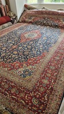 Extra Large signed Hand knotted Indian Keshan wool rug. 470 x 340cms