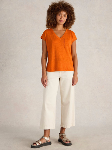 White stuff orange iris linen - stuff,