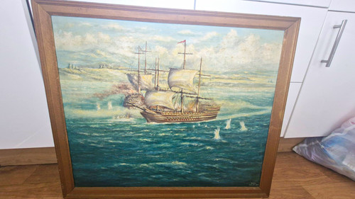 Framed nautical maritime ship - framed,