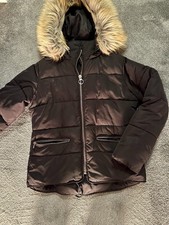 Topshop Black Hooded Puffer