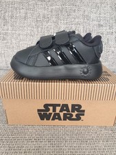 Adidas Star Wars Grand Court Black Hook and Loop infant trainers sizes UK 3-7