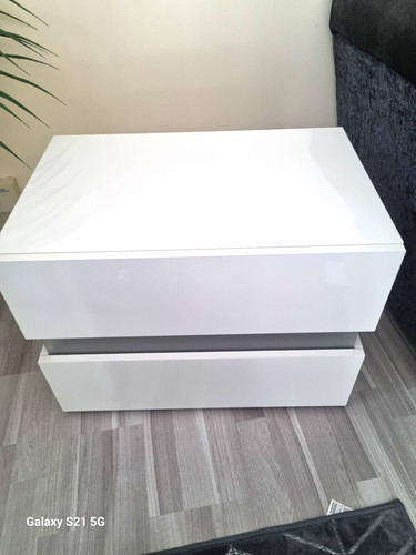 White gloss modern drawer - gloss,