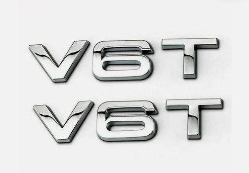 V6t style chrome badge - 2x,