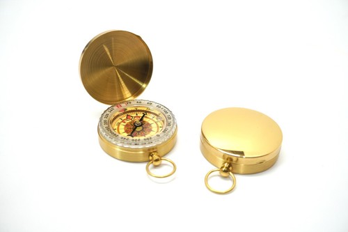 Vintage brass style compass - brass,