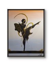 GOLDEN ART DECO DANCER 16x20