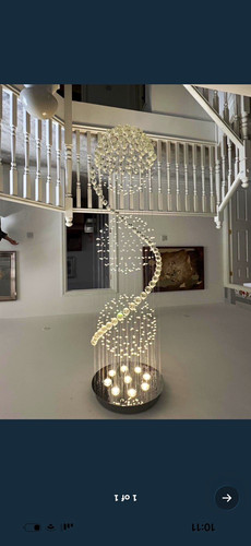 Led spiral crystal chandelier - led,