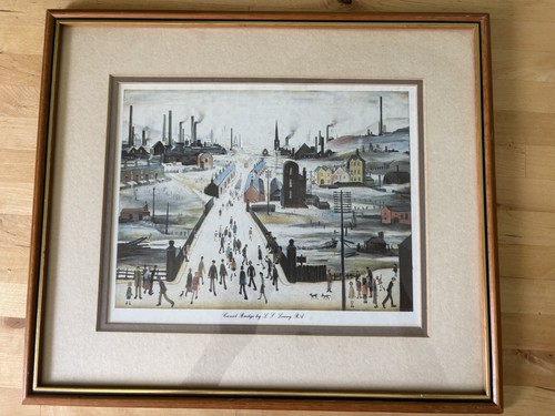 Framed vintage print canal - print, ‘canal