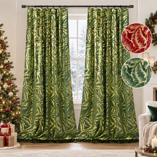 Christmas velvet curtains - velvet,