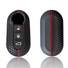 for Fiat 500 Panda Punto Bravo Stilo Lancia Flip Car Key Fob Case Cover Silicone