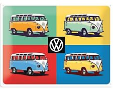 VW Volkswagen Camper Four Colours embossed steel sign   400mm x 300mm
