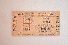Railway Ticket BTC Leeds Selby Burnsall by West Yorkshire Road Car 2nd
