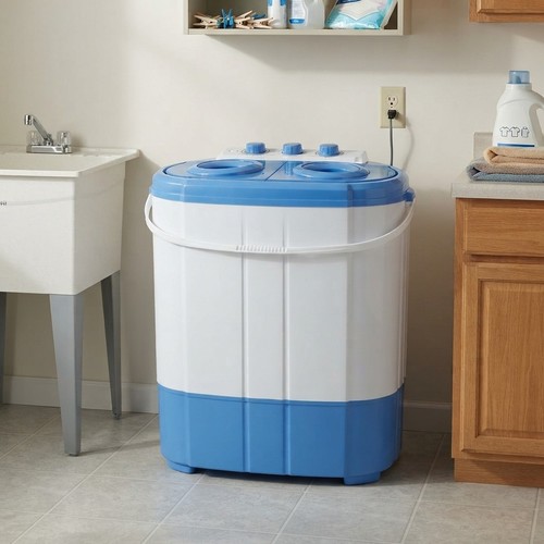 Blue white portable twin tub - blue,