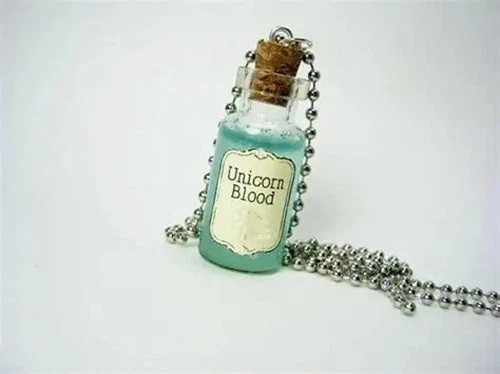 Unicorn blood bottle - bottle, necklace
