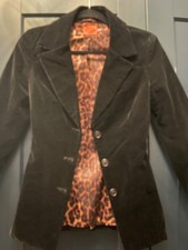 Baylis & Knight Vintage Velvet Jacket Leopard Lining XS