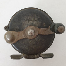 L'Elite Metal Fishing Reel Vintage French Made in France Wooden Handle 1930s?