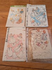 Job Lot 4 X Vintage Children’s Sewing Patterns Christening Gowns Baby Unchecked