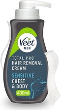 Veet Men Hair Removal Cream 400ml - Hydrating Chest & Body Remover For Smooth, C